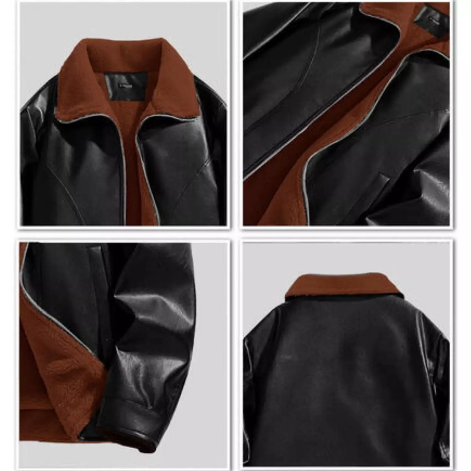 Jaket Kulit Sintetis Sherpa Lembut