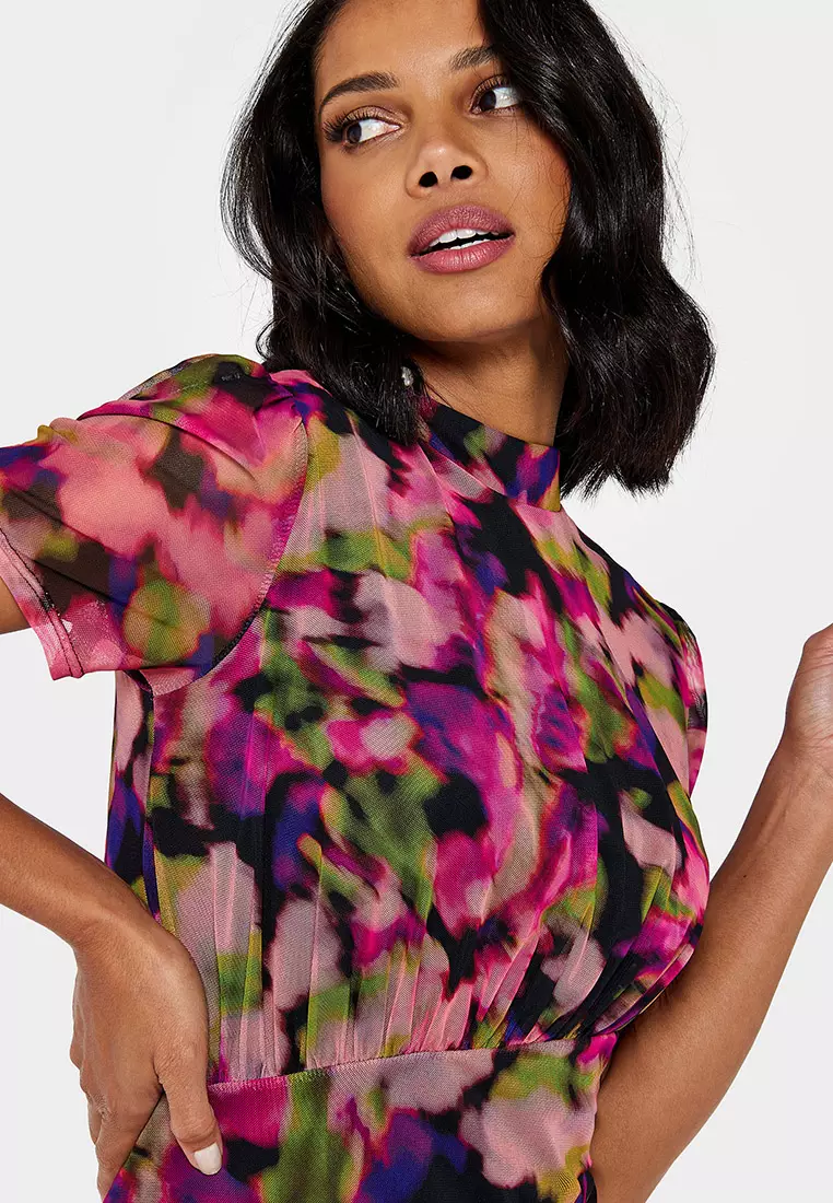 Dani Print Mesh Midi Dress