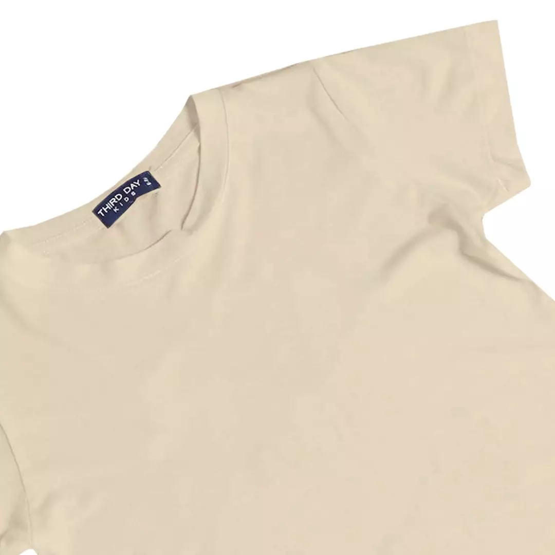 KU116 kaos anak boy girl polos cream