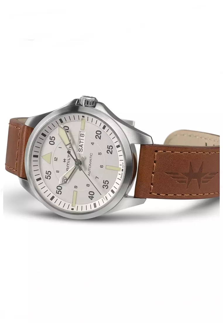 KHAKI AVIATION PILOT DAY DATE AUTOMATIC MEN WATCH (HMT-H64635550)