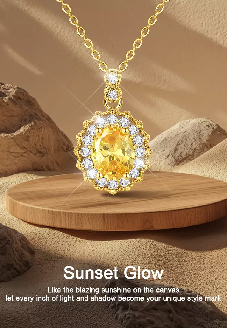 Kalung Wanita Mewah Elegan Berlian Zircon Original Perhiasan Cewek Necklaces Gold