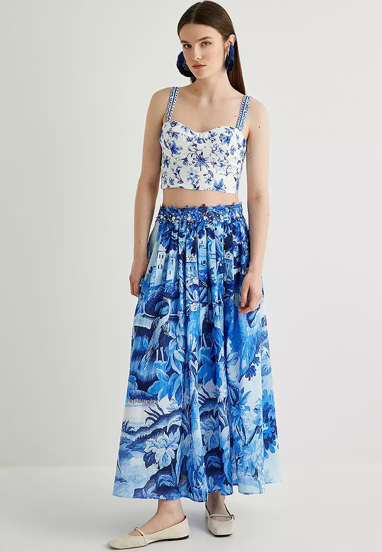 Bohemian Long Floral Skirt 5t 5+ Hundred Boho Maxi Skirt Royalty