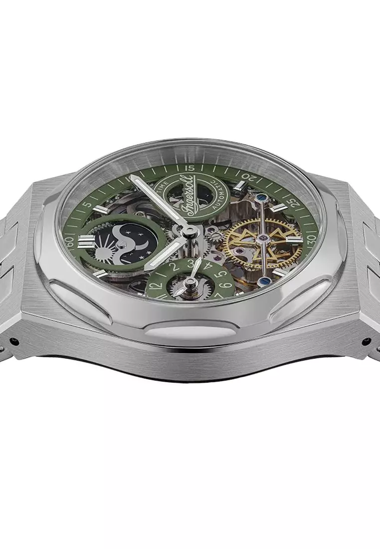 (FREE GIFT) Ingersoll Broadway Silver Stainless Steel Analog Automatic Watch For Men INI12905 IC003GB-GWP