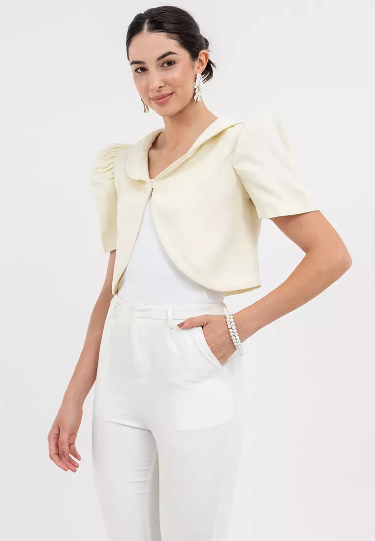 AVENI Rounded Shawl Collared Bolero
