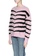 b+ab pink Intarsia striped knit sweater 2717DAABC1678FGS_3