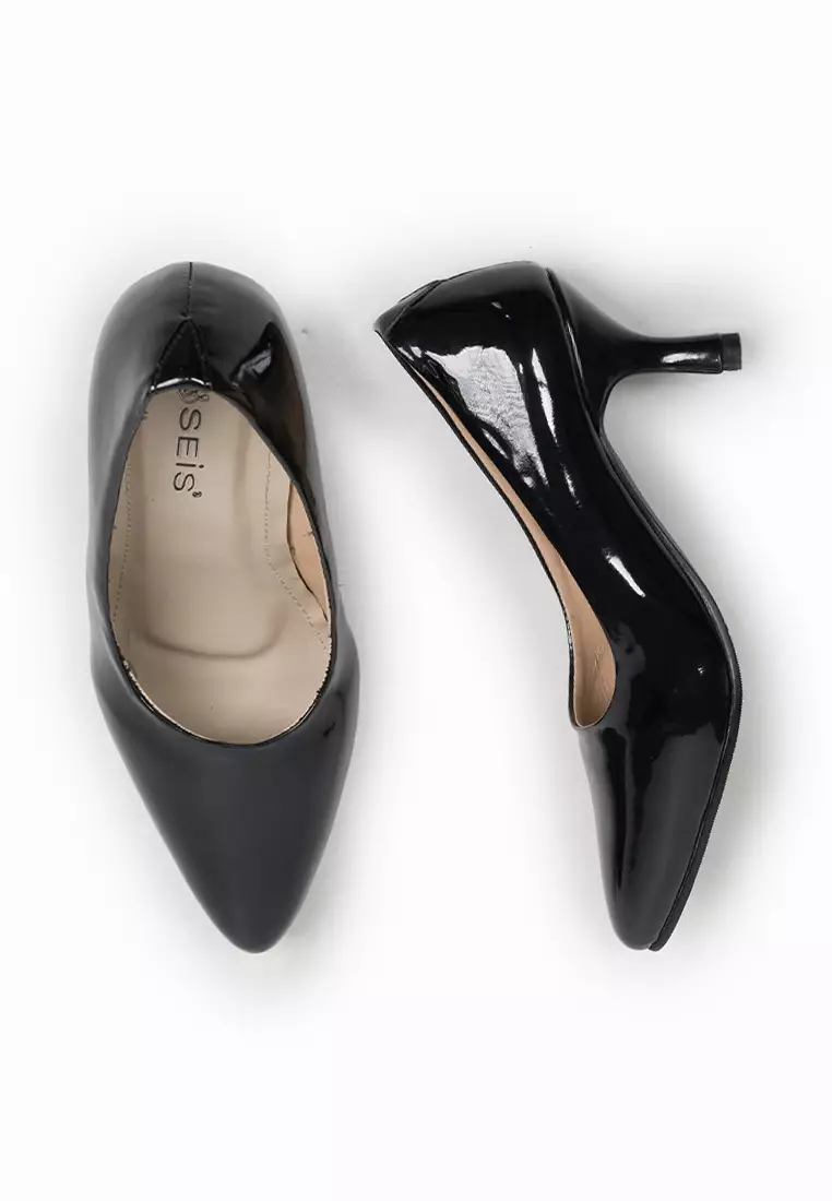 SEIS Flora Pantofel Wanita | Sepatu Heels Wanita Hak 5 cm - BLACK