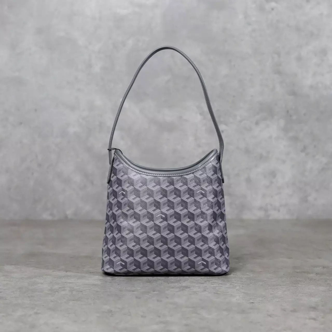 Tas CHRISTY NG ALESSO MONOGRAM PATTERN GREY HOBO BAG MINI 100% ORIGINAL