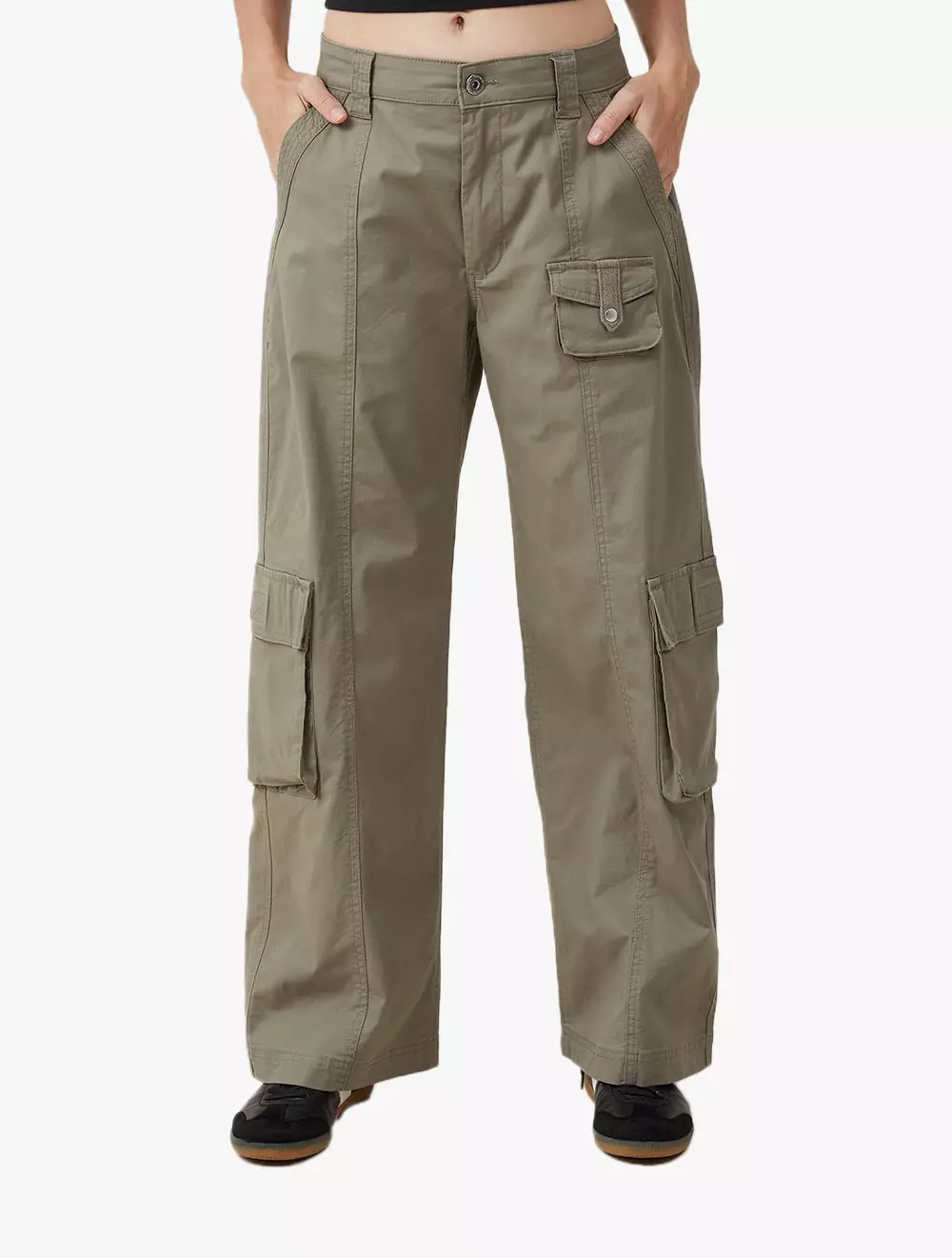 Cotton On -  Pakaian Wanita  - Hayden Cargo Pant Asia Fit - Woodland