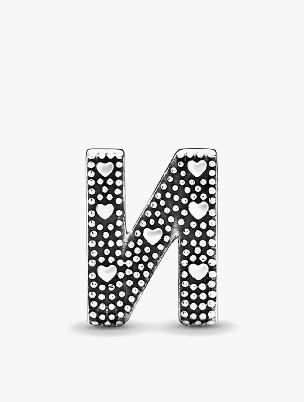 Letter N silver charm