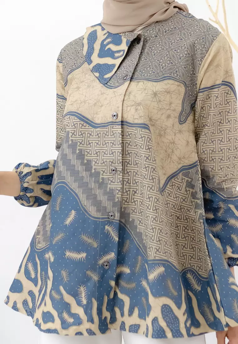 Evans Blouse Batik Premium Wanita Casual Modern
