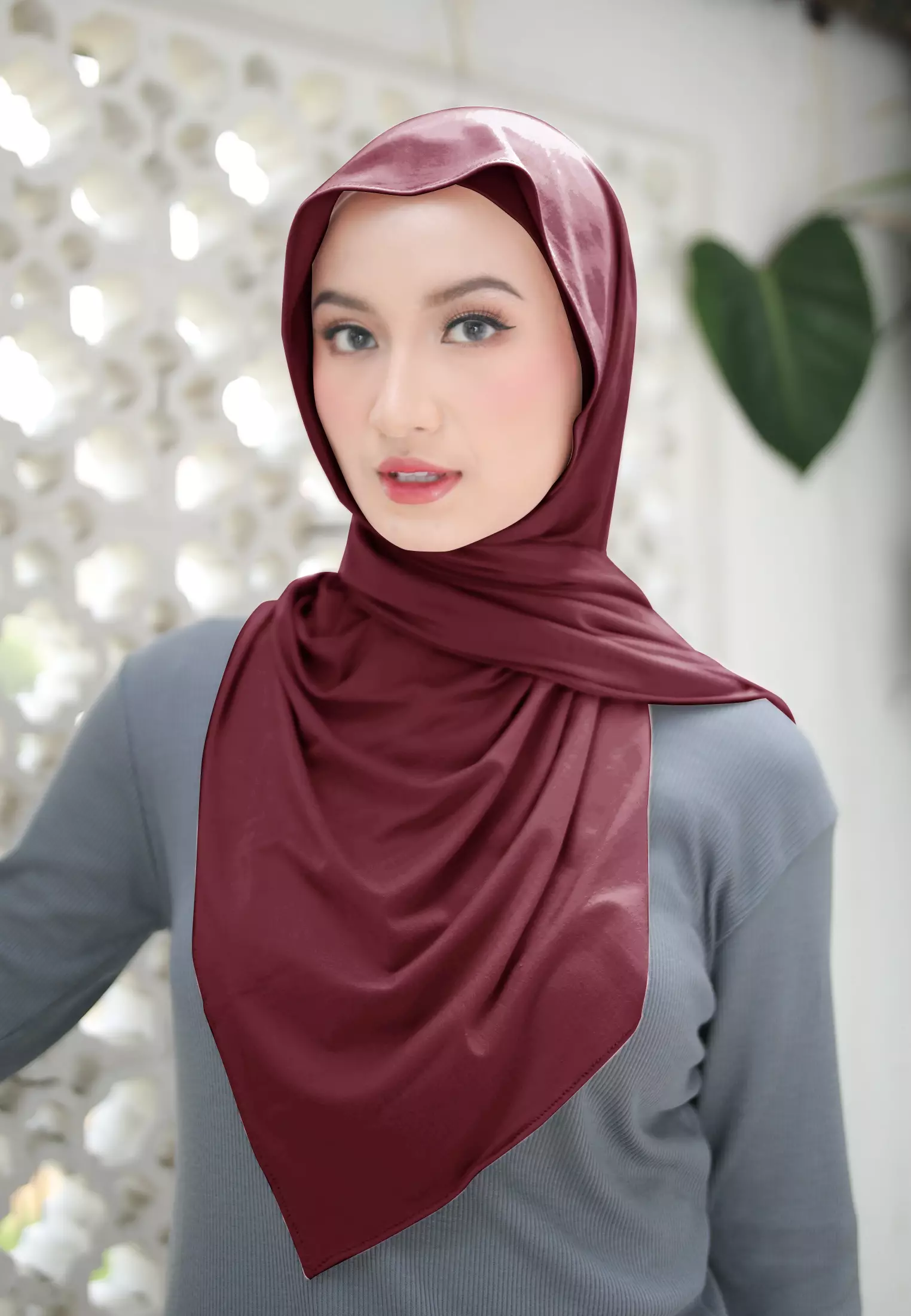 Cotton Bee - Nayma Turkey Shawl | Pashmina Rayon Premium - Deep Crimson Red