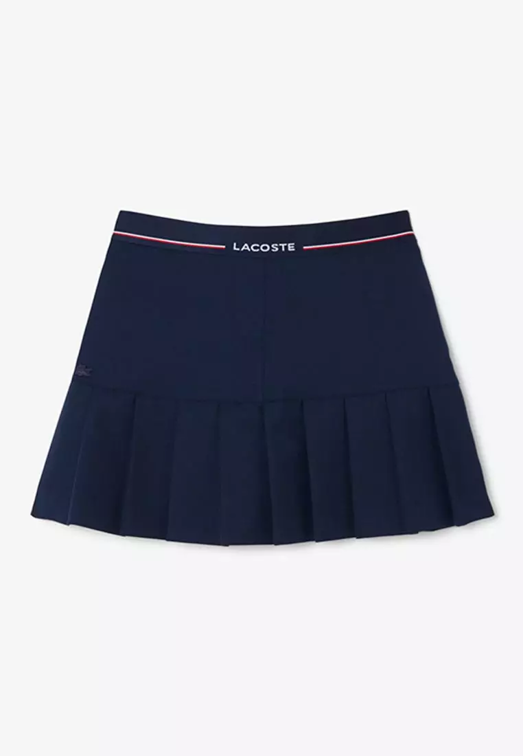 Short Pleated Wool Blend Skirt