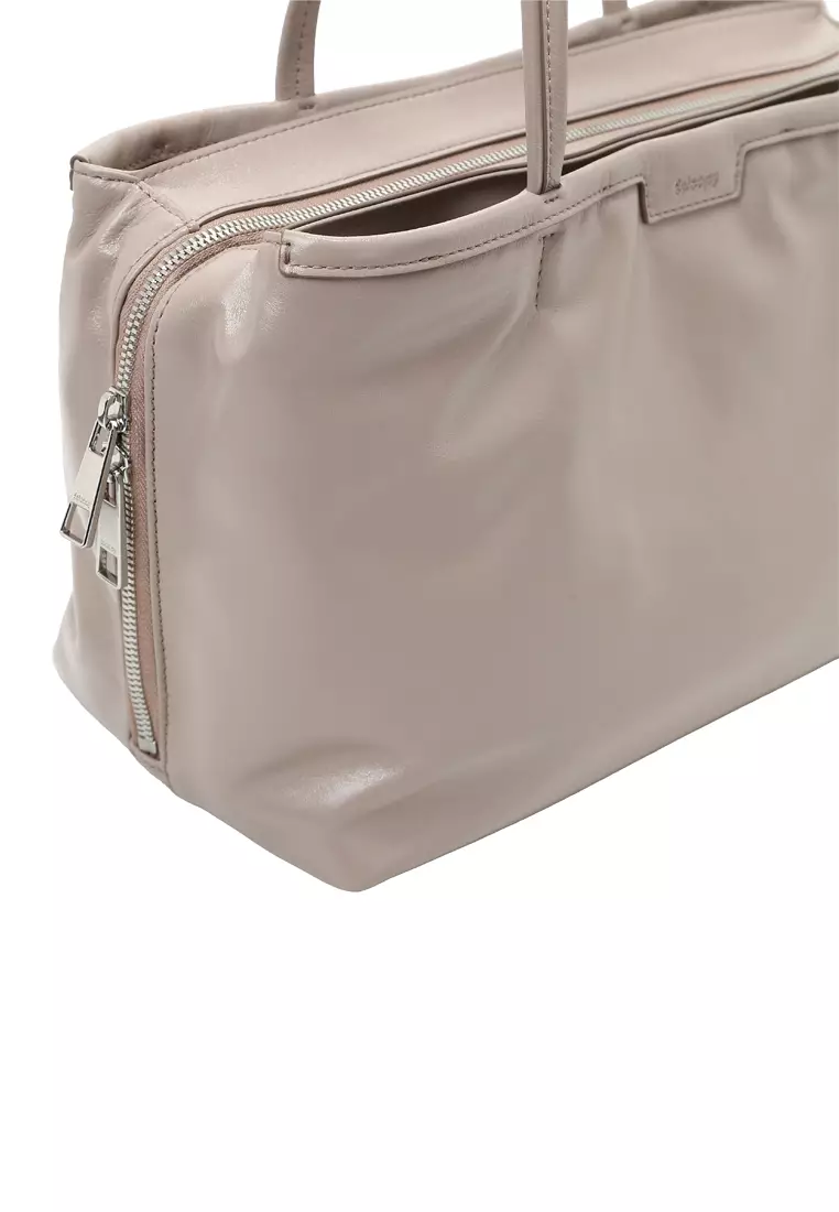TONA East-West Boston Shoulder Tote Bag II - Warm Toffee