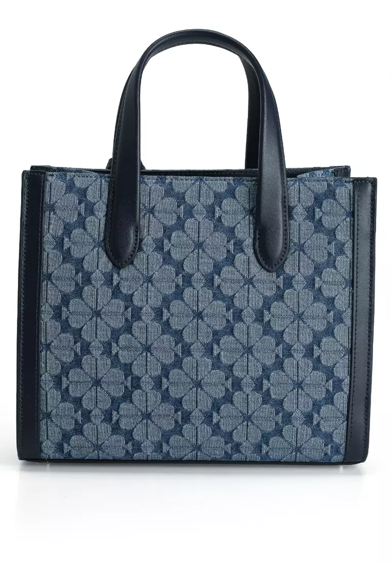 Spade Flower Jacquard Denim Manhattan Small Tote Bag