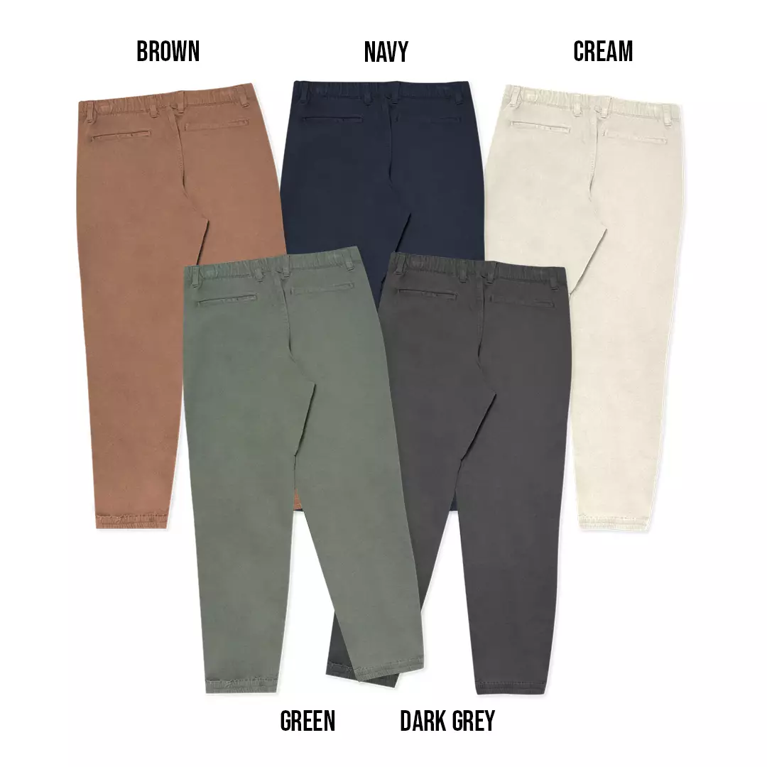 Stretch Chino Jogger Pants Cream