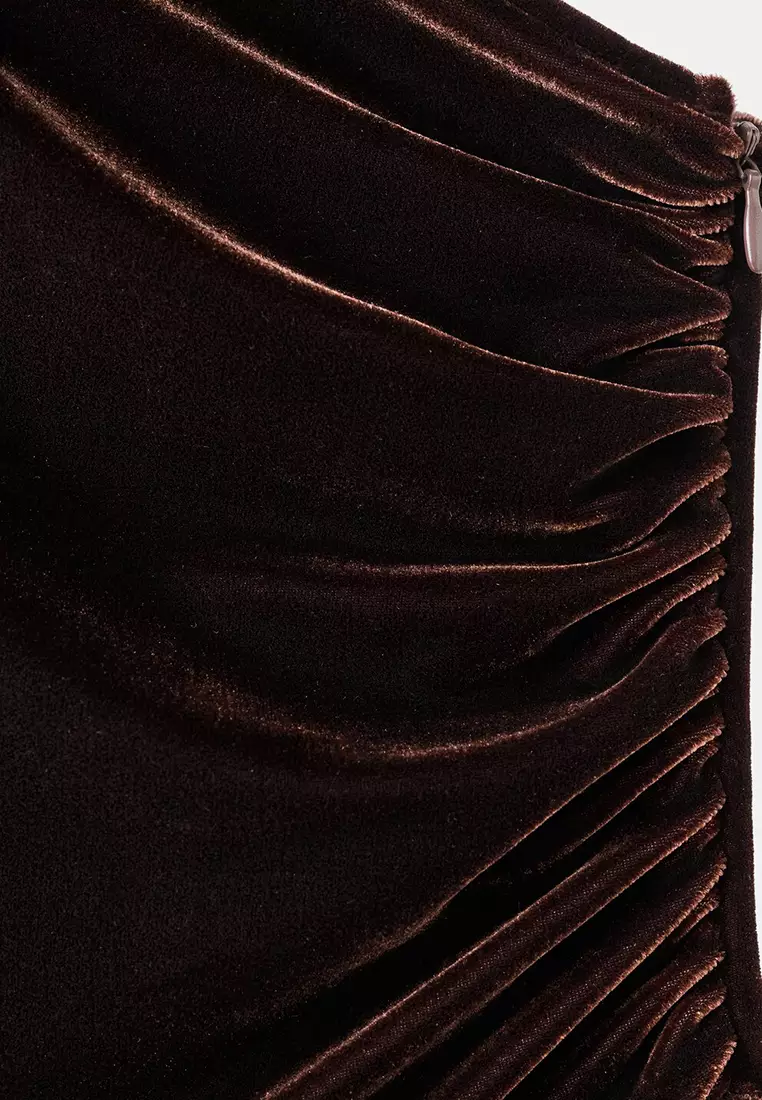 Velvet Jumpsuit with Metallic Detail