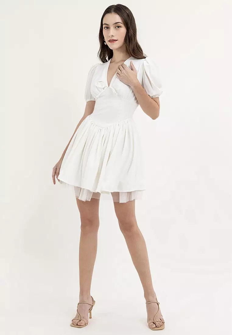 Sabrina Puff-sleeved Mini Dress