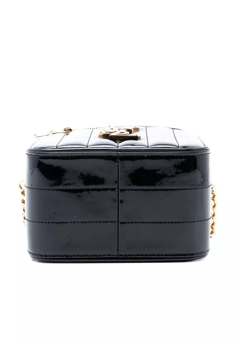 Pre-Loved Saint Laurent Patent Vicky Vanity Bag
