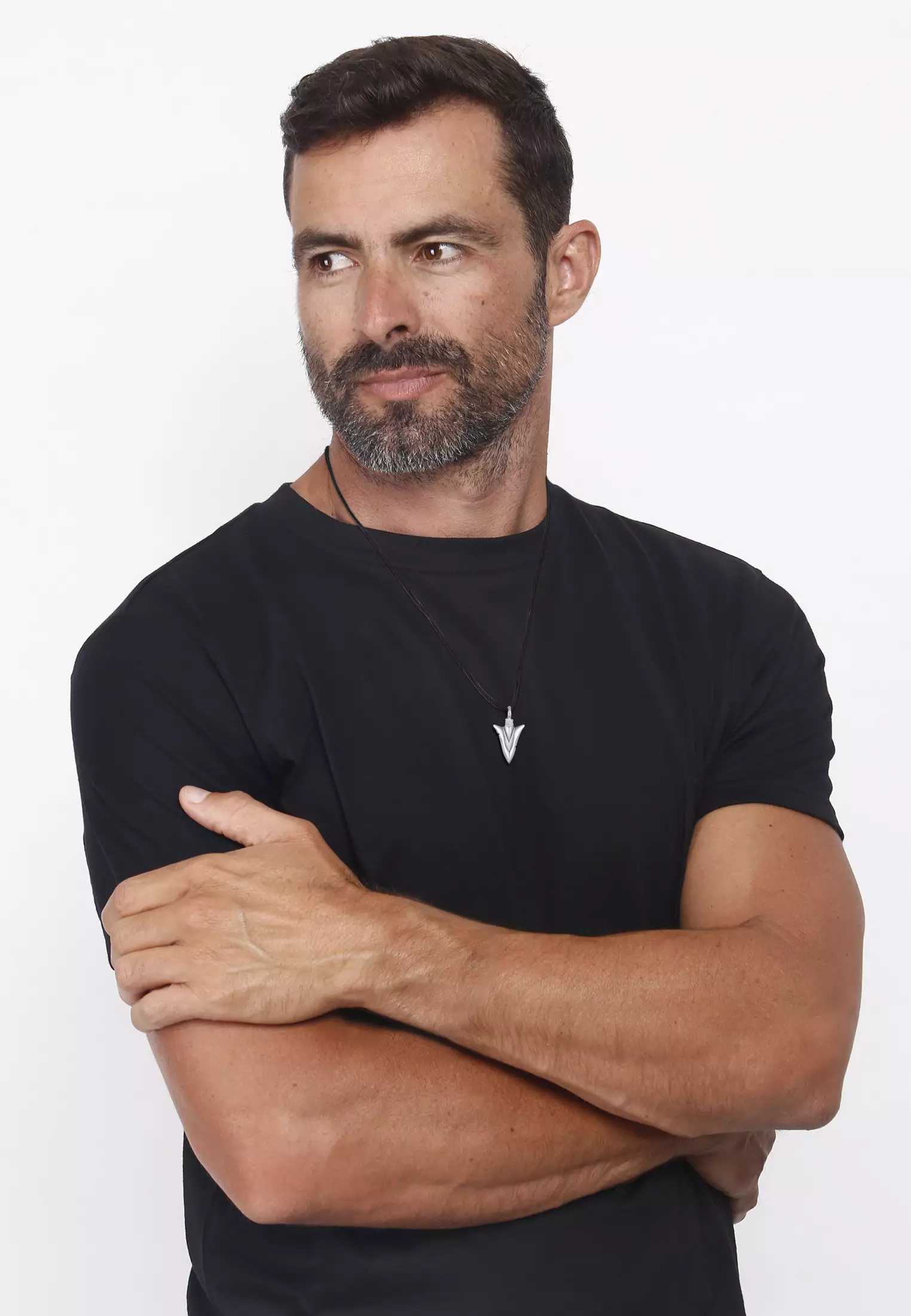 项链男士箭吊坠皮革