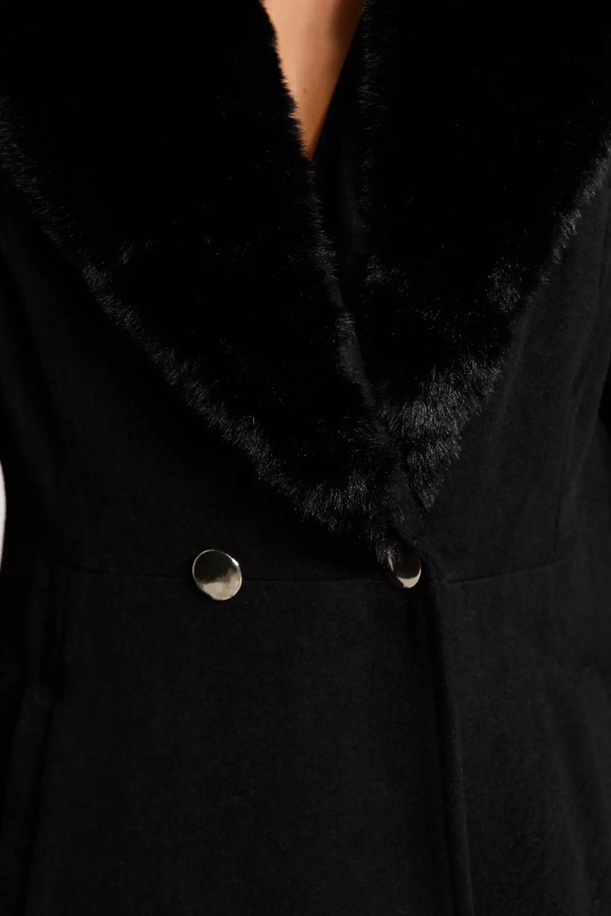 Plus Size Fur Collar Coat