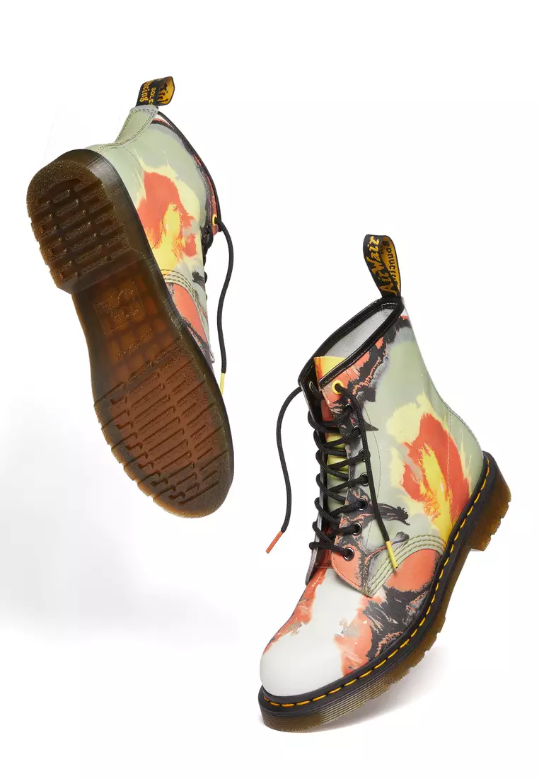 1460 TATE 'VOLCANIC FLARE' LEATHER LACE UP BOOTS