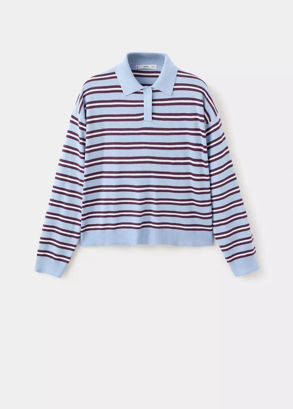 Sweater kerah polo garis-garis