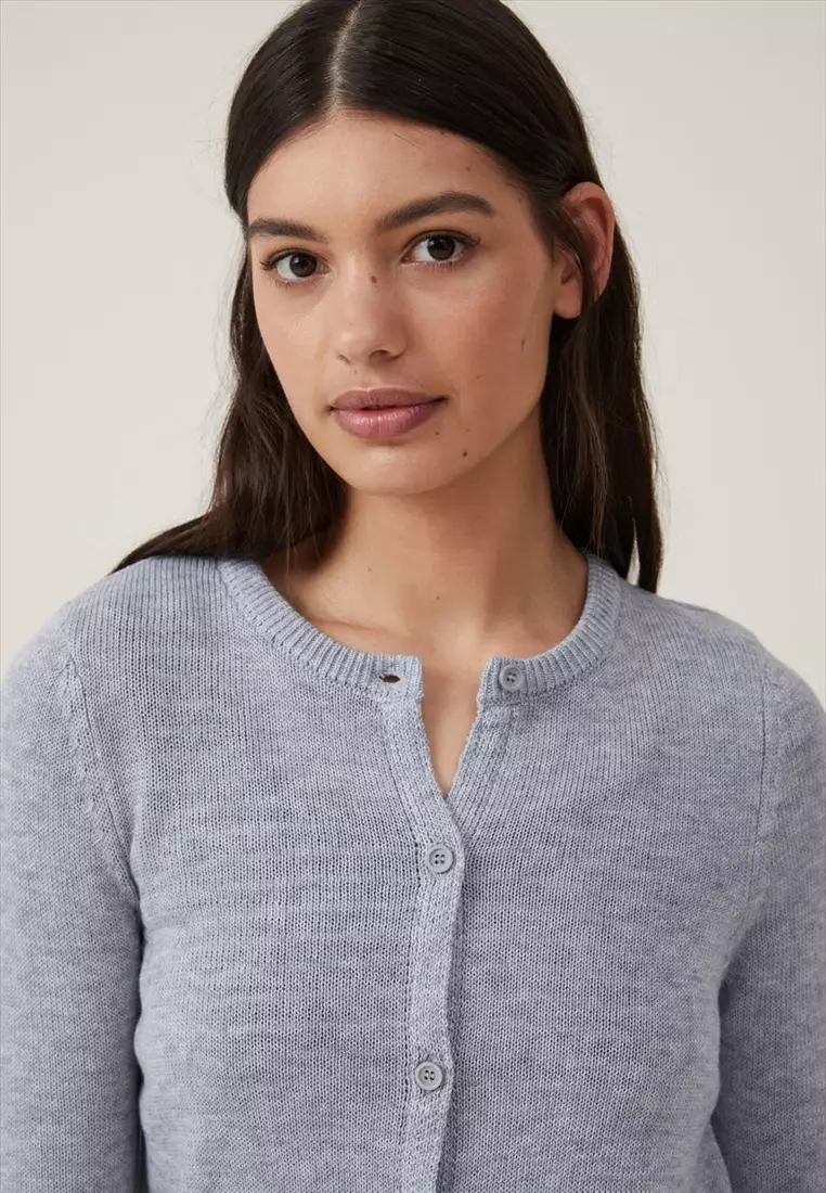 Buy Cotton On Super Crew Neck Fine Gauge Cardigan 2023 Online ZALORA