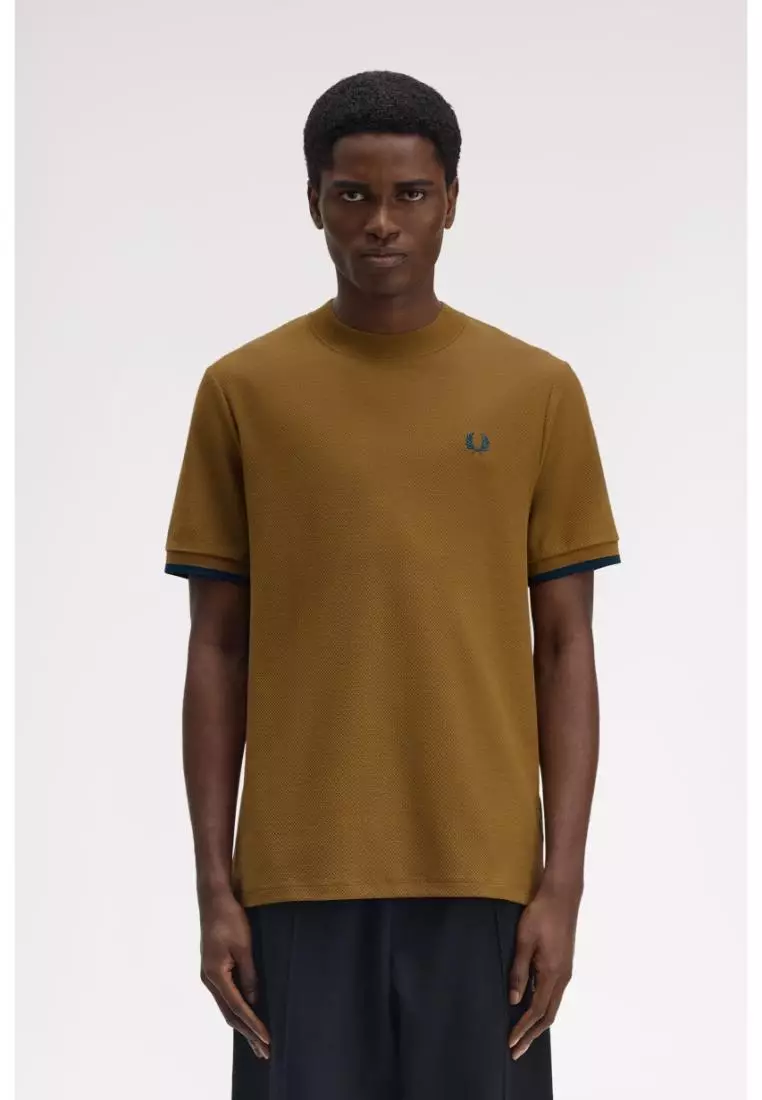 Buy Fred Perry Fred Perry M4654 Tipped Cuff Pique T-Shirt (Shaded
