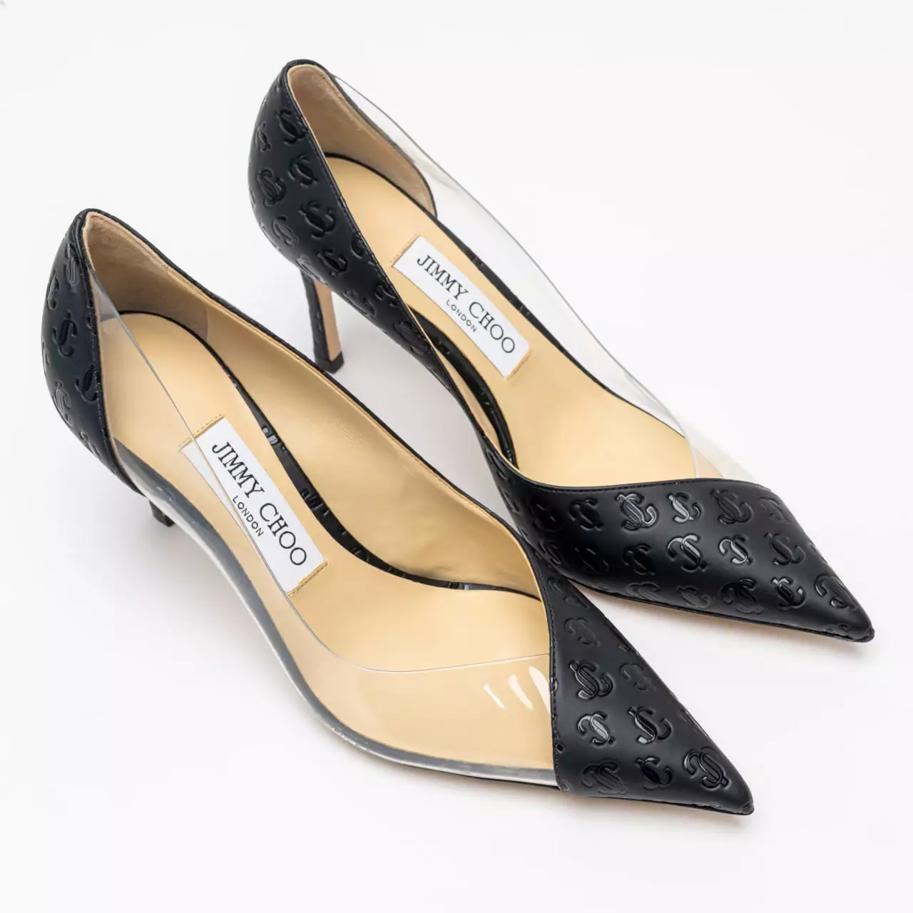 Jual Jimmy Choo Jimmy Choo Cass 75 Pumps PCV and Monogram Black