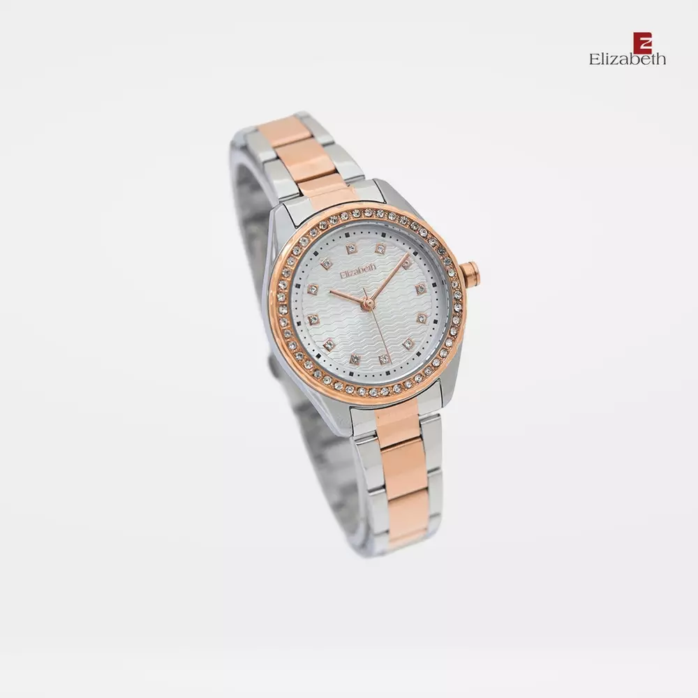 Jam Tangan Wanita - Elizabeth | Chain Strap 2201-0932 | Silver-Rose
