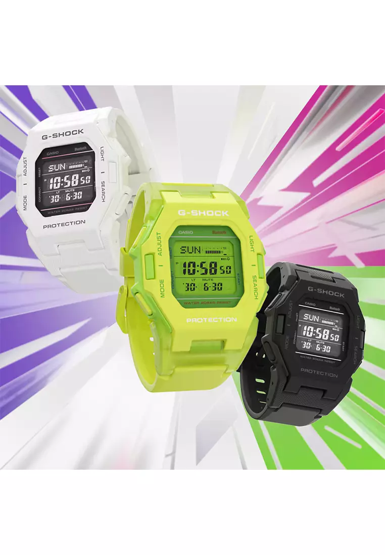 Casio G-Shock GD-B500S-3D Lime Green Resin Band - Jam Tangan Digital Pria
