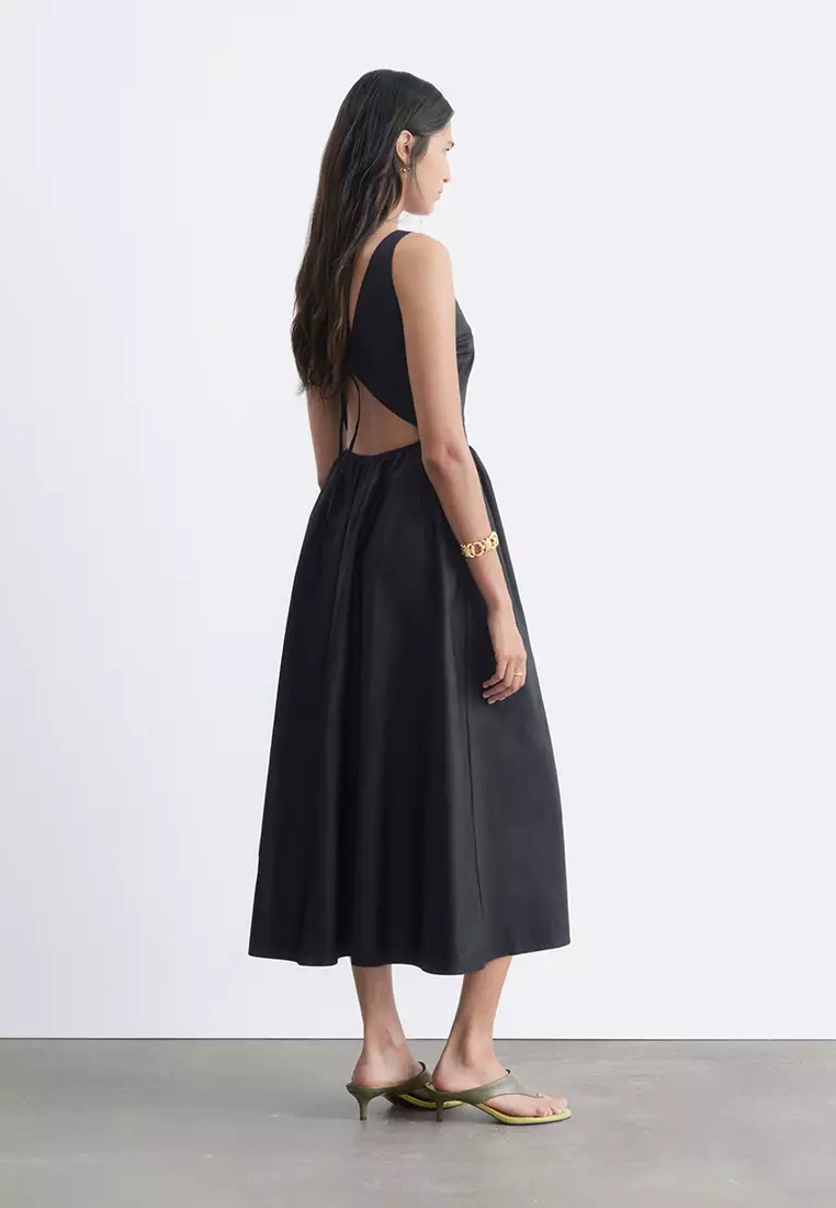 Tie-Back Midi Dress