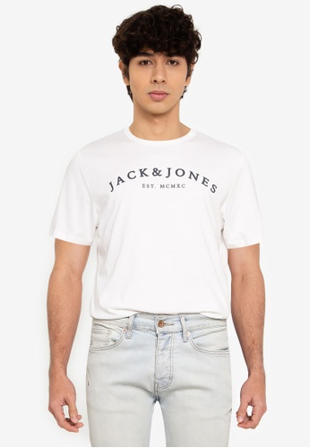 Jack & Jones white Short Sleeves Cross Tee 4144FAA1C78A1FGS_1