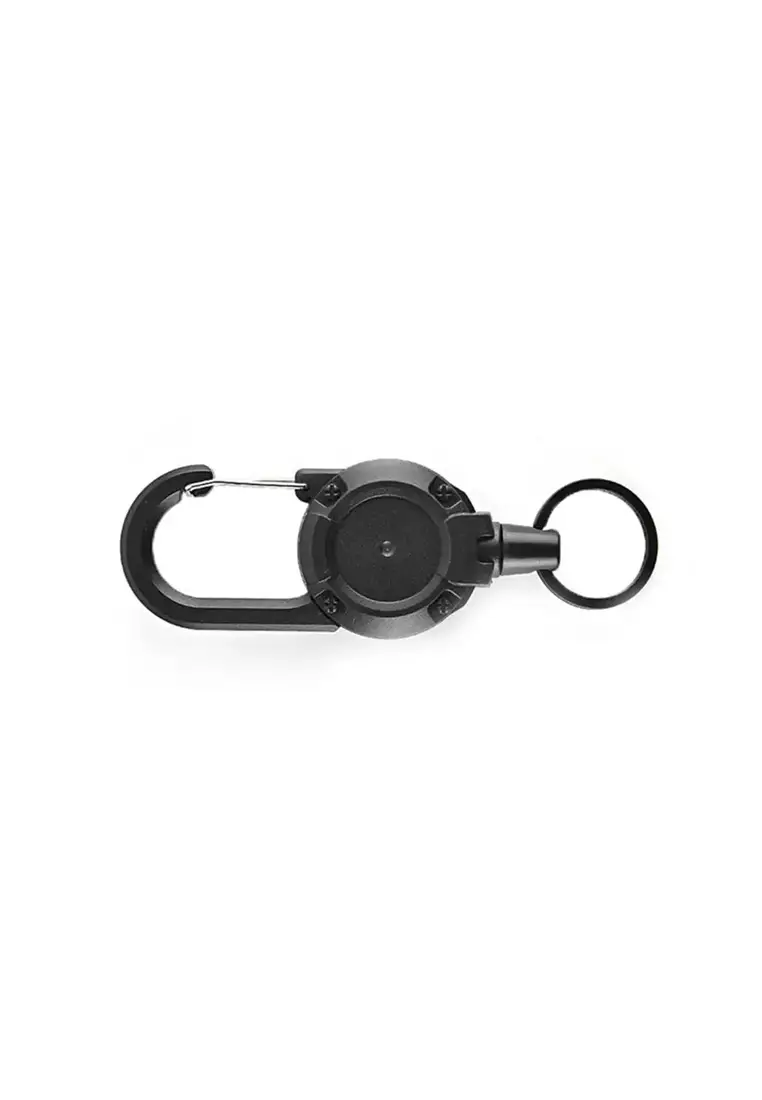 Azka Karabiner Gantungan Kunci Steel Wire Puller Keychain ID Holder ORIGINAL - Black