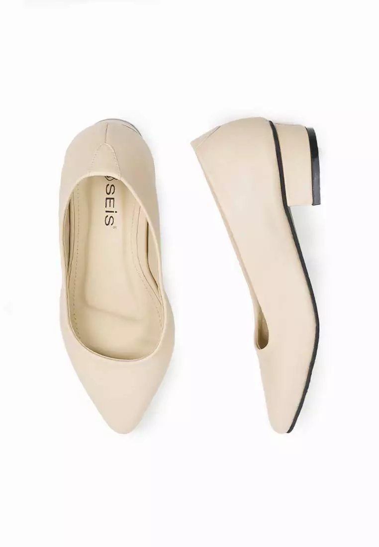 SEIS Venice Pantofel Wanita | Sepatu Heels Wanita Hak 3 cm - CREAM