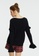 6IXTY8IGHT black Soft Knit V-Neck Ruffle Sweater ST08044 EE218AA29F6314GS_3