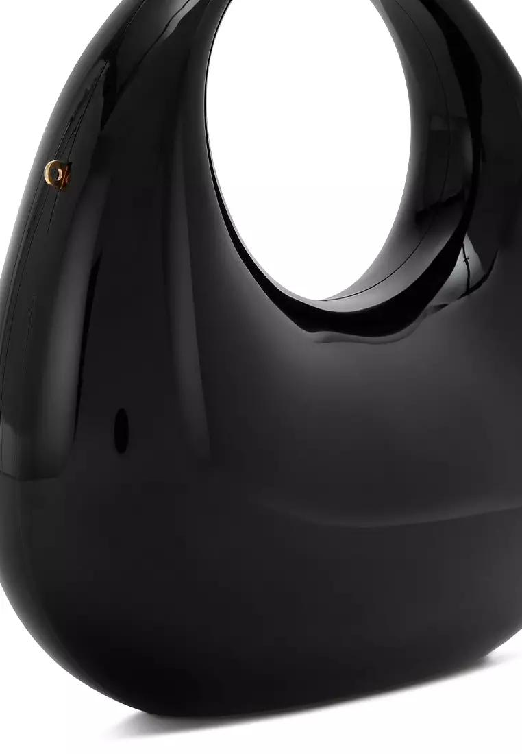 Tas Genggam Mini Metalik Akrilik Warna Hitam