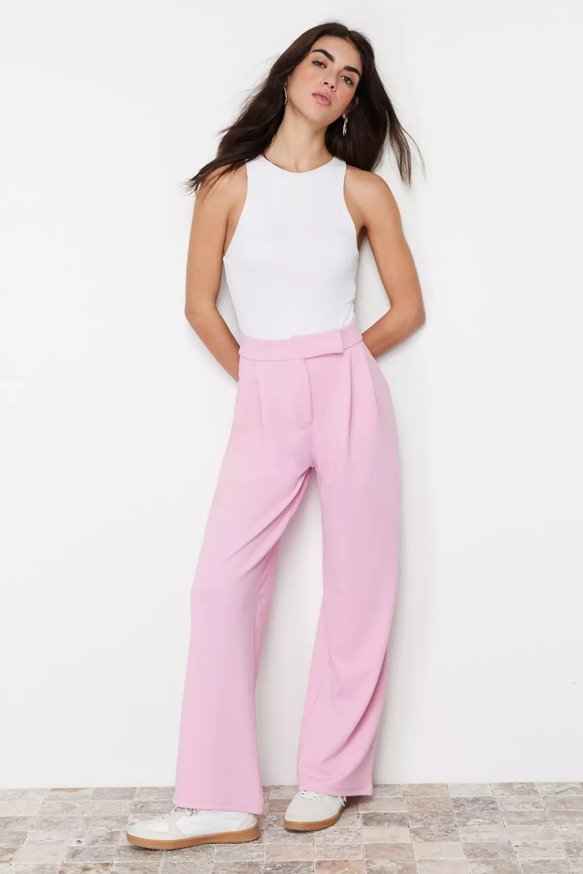 High Waist Wide Leg Trousers