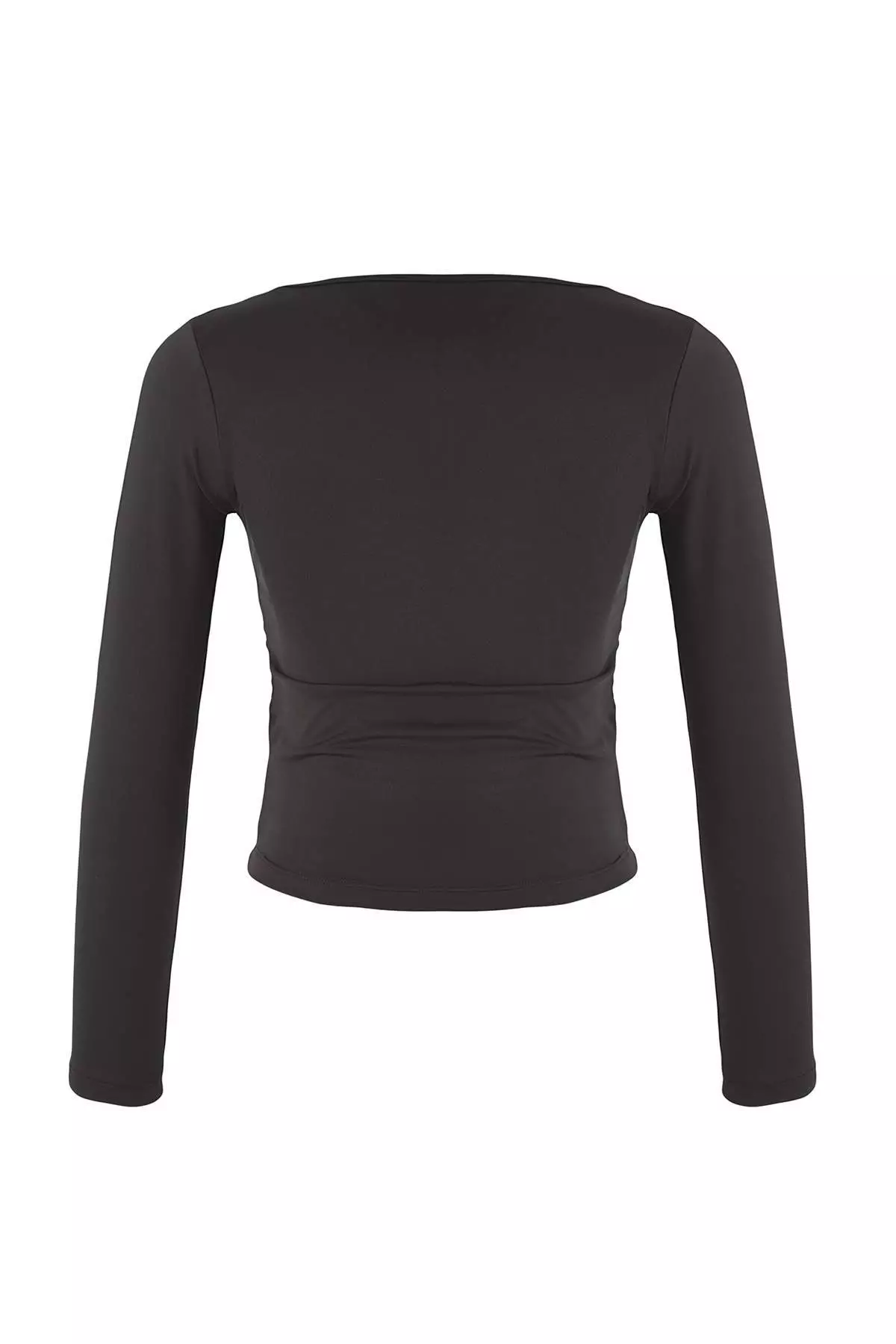 Teen Black Fitted/Body-Smoothing V-Neck Knitted Blouse