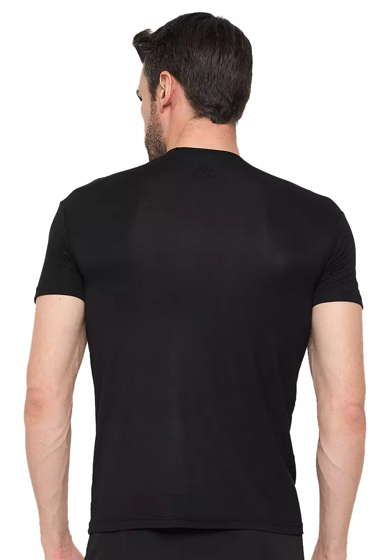 Premium Black Men's Eco-Stretch Bamboo Training T-Shirt