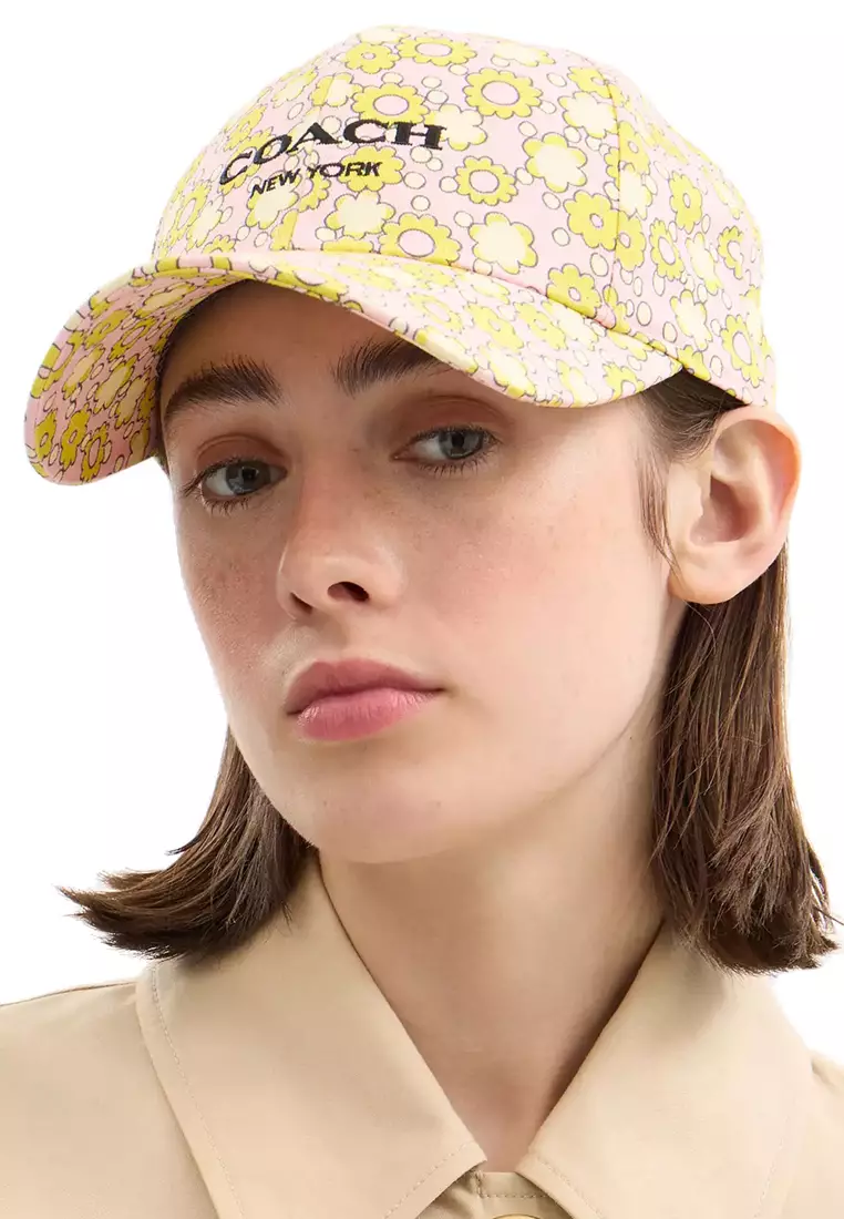 Floral Print Baseball Hat - Lime CBO67