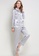 SMROCCO grey Silk Like Long Sleeve Long Pants Pyjamas Set L8009 (Grey) 28844AA63A8C9EGS_6