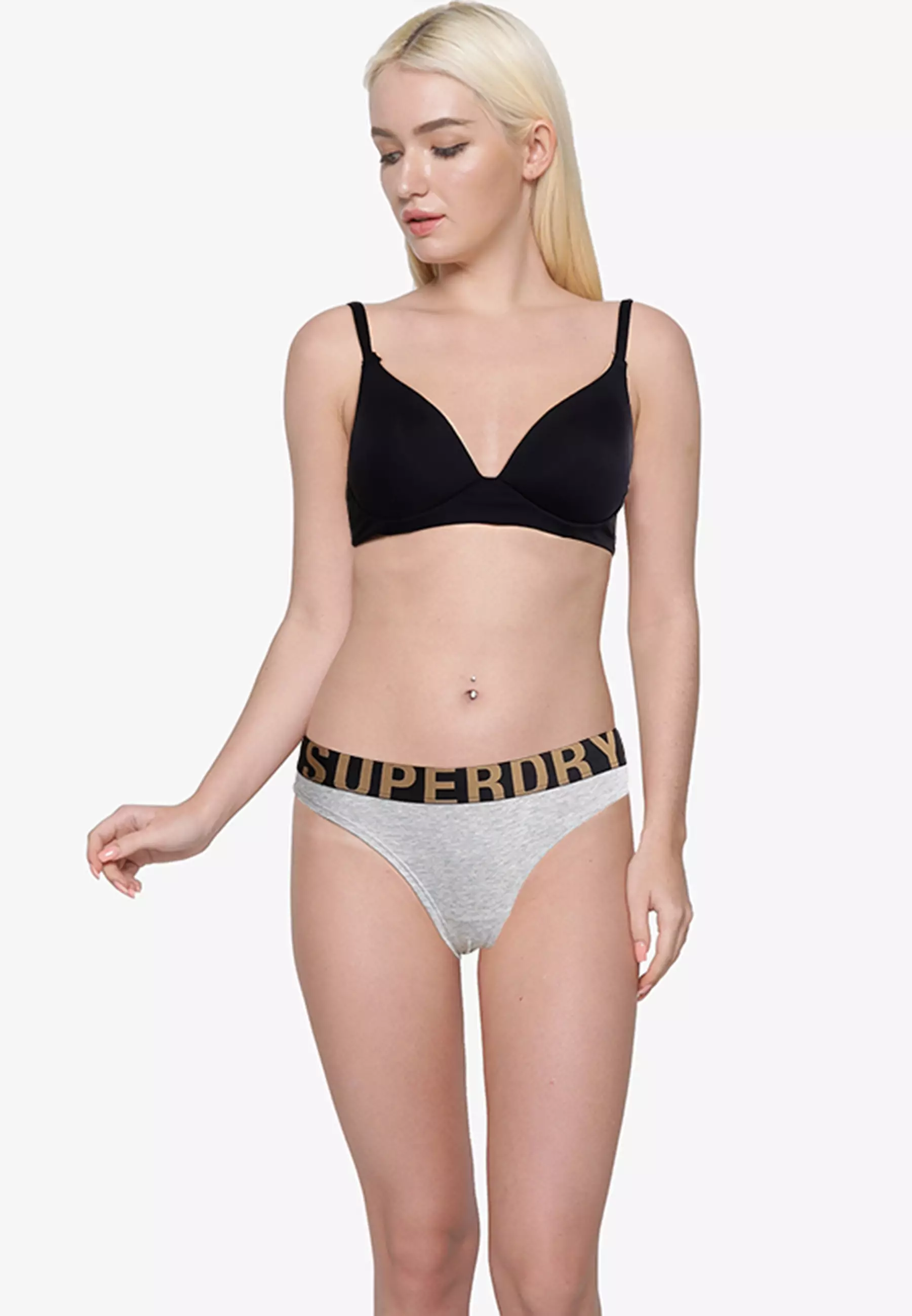 Superdry Organic Cotton Offset Logo Bikini Briefs - Women's Womens