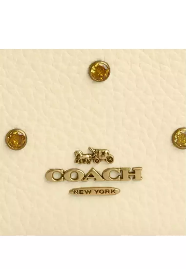 Coach Mini Skinny ID Card Case With Crystal In Moonlight CAT64