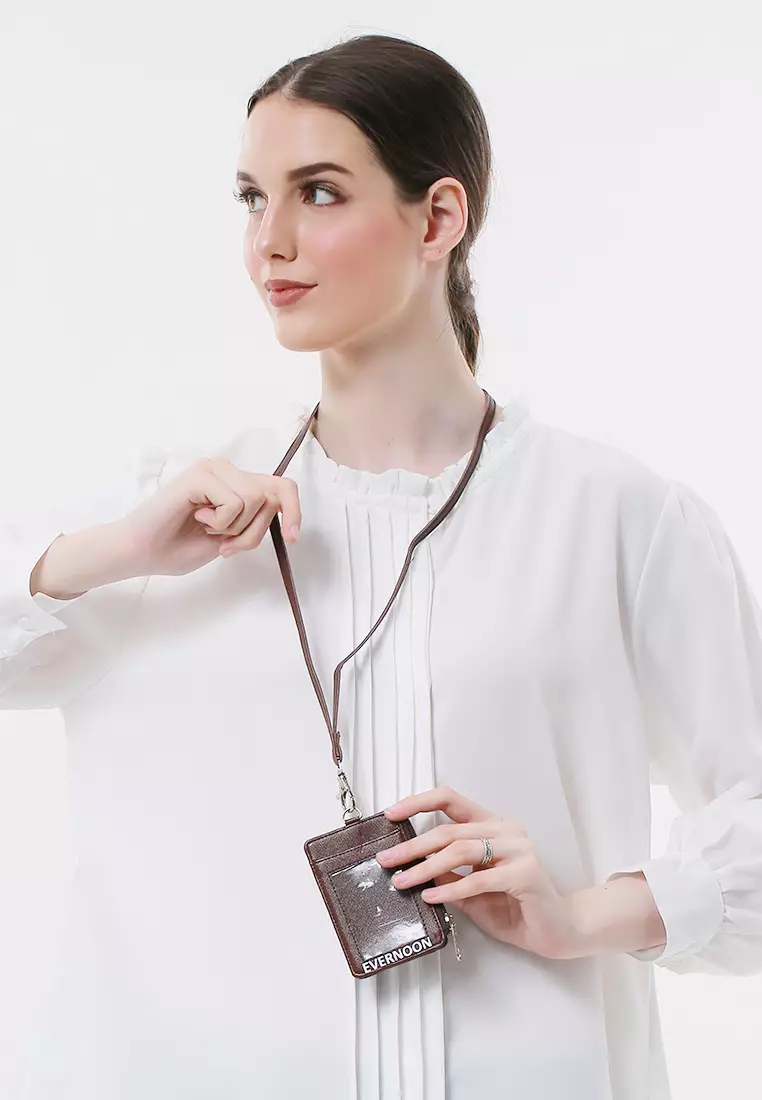 Siska Name Tag Seleting ID Card Desain Simple Premium Quality - Coklat Tua