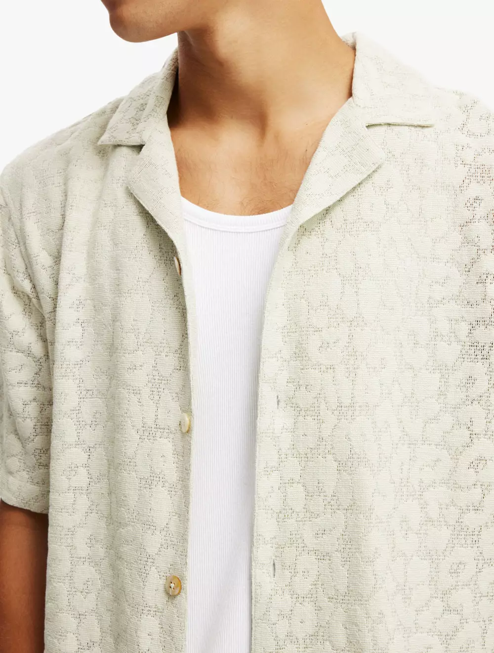 Cotton On - SHIRTS - Box Fit Short Sleeve Shirt - SAGE