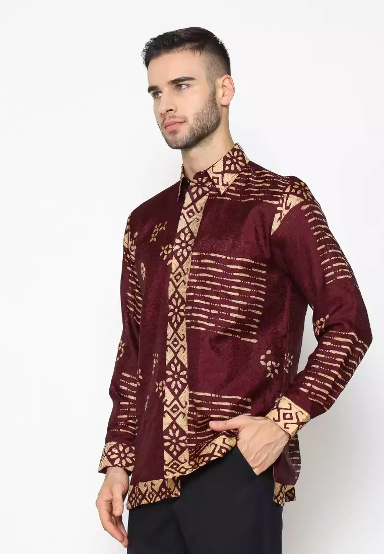 Rinjanie Batik  - Imlek Series - Kemeja Batik Red Wine Series - Sarimbit - Dress Batik - Chinese New Year - Limited Edition - KRJI - RW