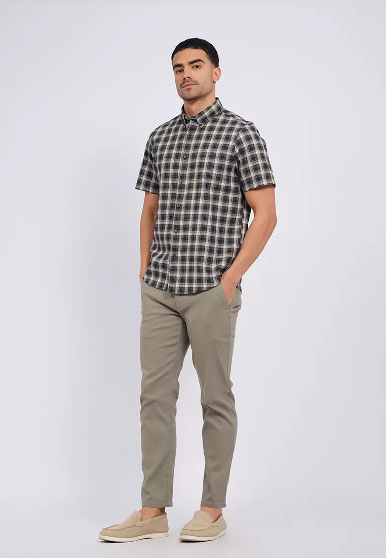 Regular Fit Short Sleeve Checks Shirt