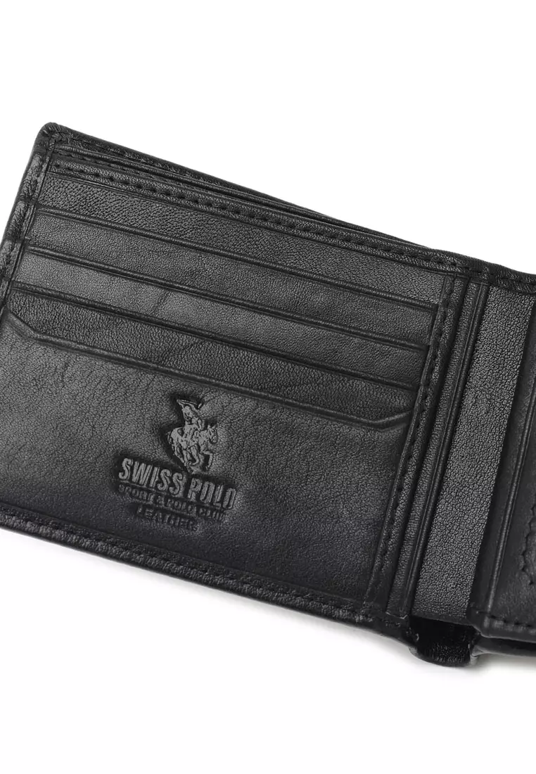Men's Genuine Leather RFID Blocking Wallet - Black