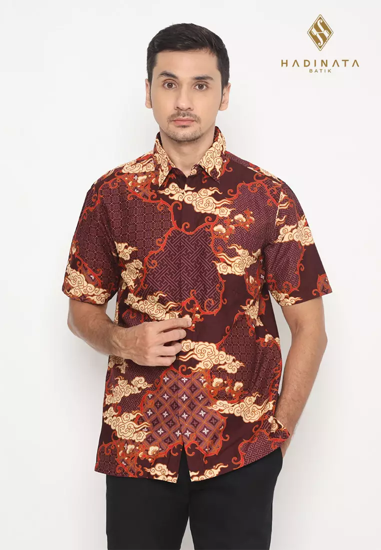 Hadinata Batik Pria Kemeja Pendek Caraka Cinta